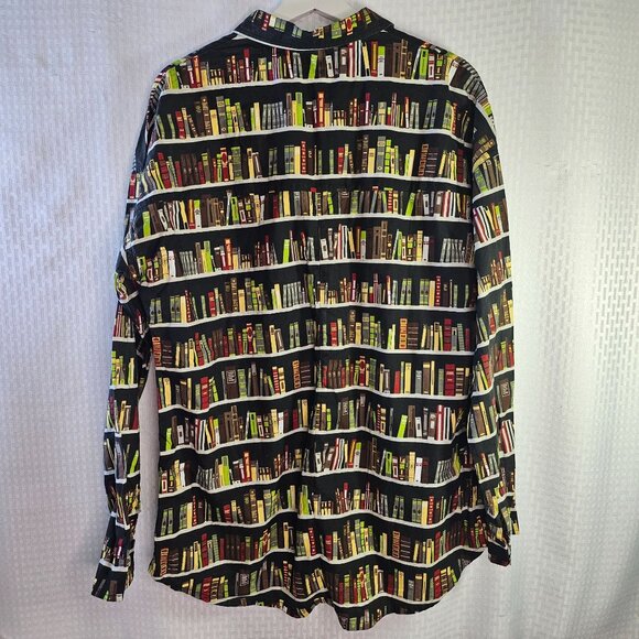 Library Book Print Button-Down Shirt By Signals XL Excellent condition - Picture 4 of 7